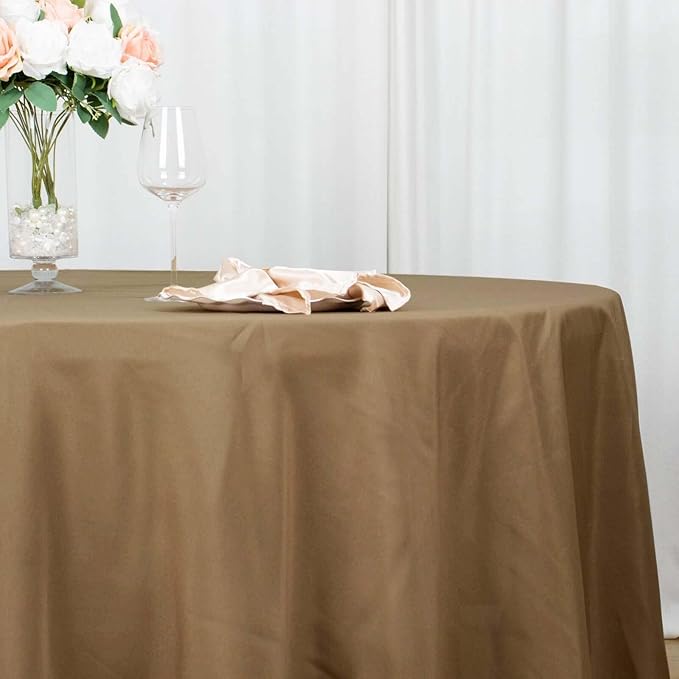 Efavormart Round Tablecloth, 132 Inch Stain & Wrinkle Resistant Washable Table - Image 2