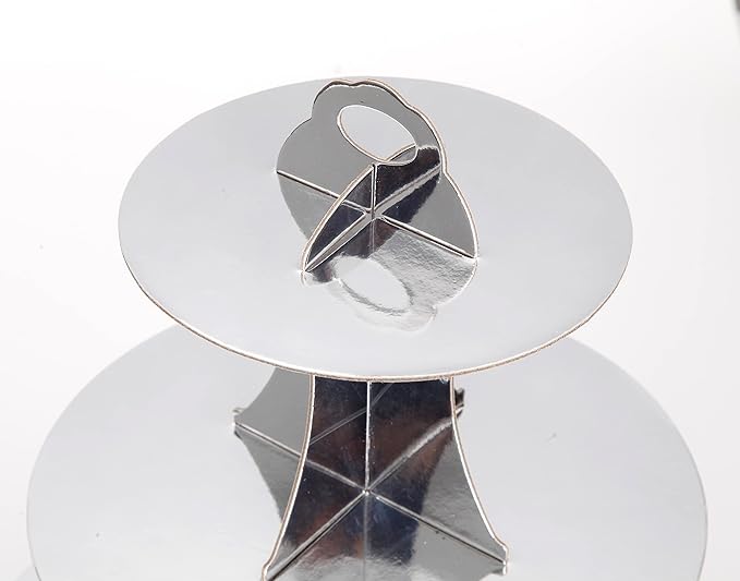 3-Tier Cupcake Stand, Sliver Cardboard Cake Stand Holder, Tiered DIY Cupcake - Image 5