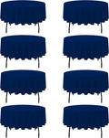 BRILLMAX 8 Pack Navy Blue Round Tablecloths 90 Inch by BRILLMAX