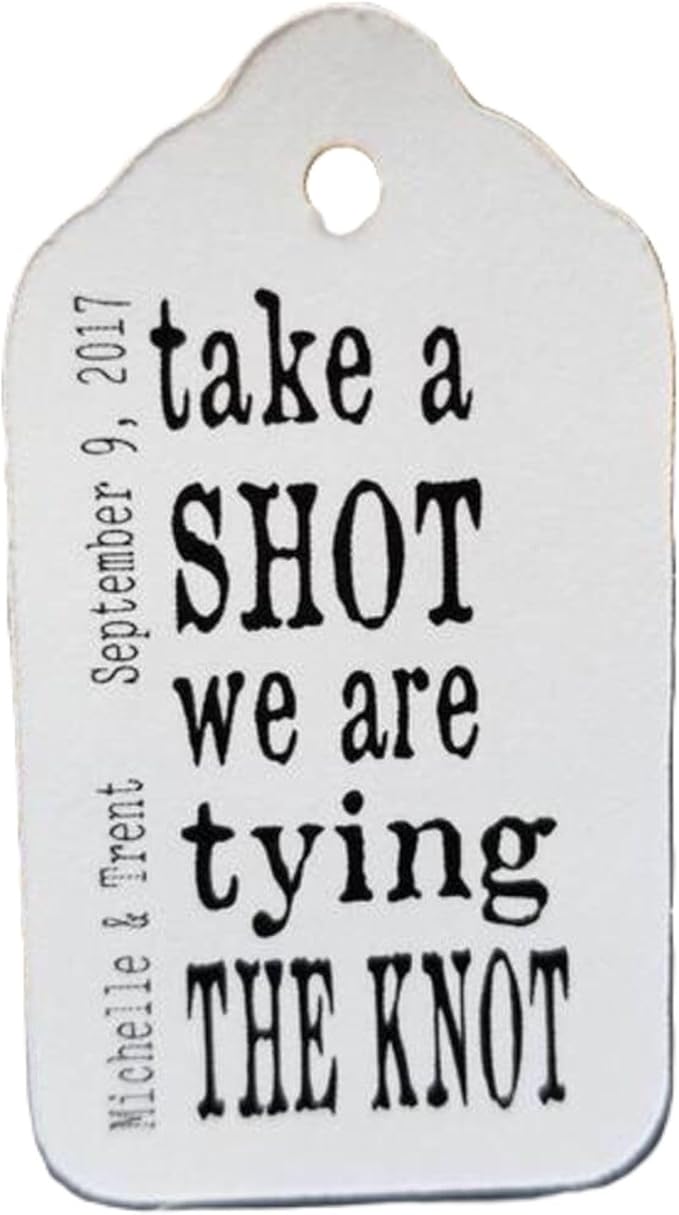 Take a Shot we Tied the Knot Wedding Personalized CardStock Keepsake Souvenir by TiaZoey