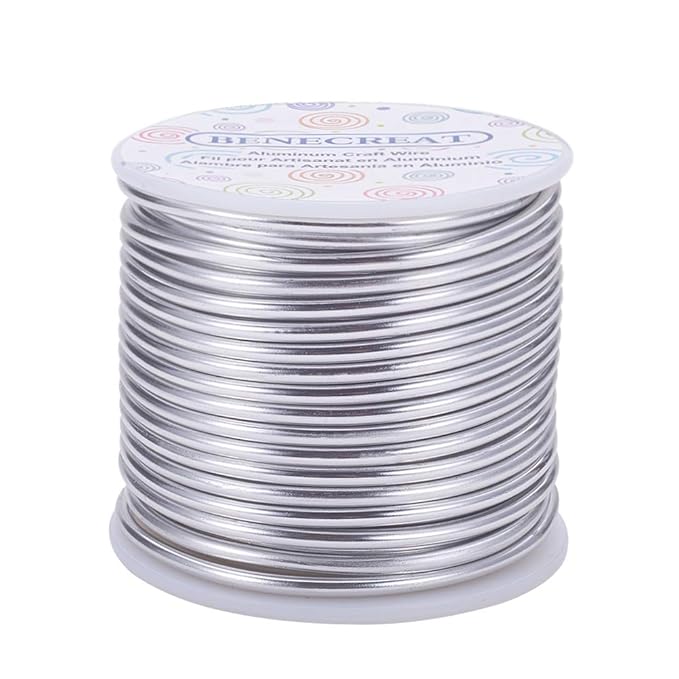 BENECREAT 9 Gauge Jewelry Craft Aluminum Wire 55 Feet Bendable Metal Sculpting by BENECREAT