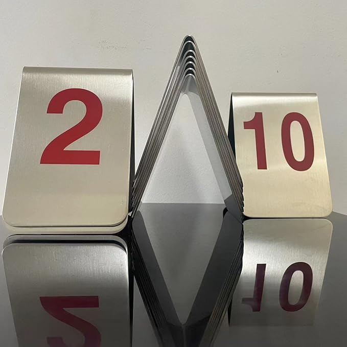 Metal Place Cards Stackable Tent Style Table Numbers, Place Card Holders - Image 2