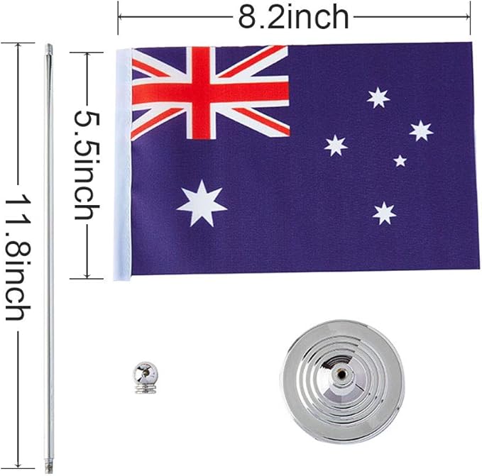 Australia Flag Australian Flags, Small Mini Australian Desk Flag, Used - Image 2