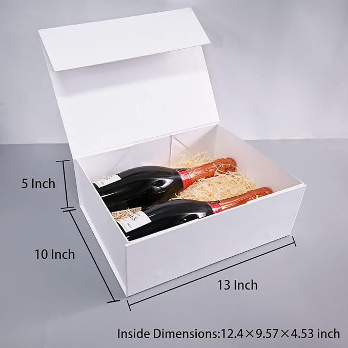 LIFELUM White Gift Boxes 2 Pack 13.85 x 8.35 x 4.45 Large Gift Boxes - Image 4