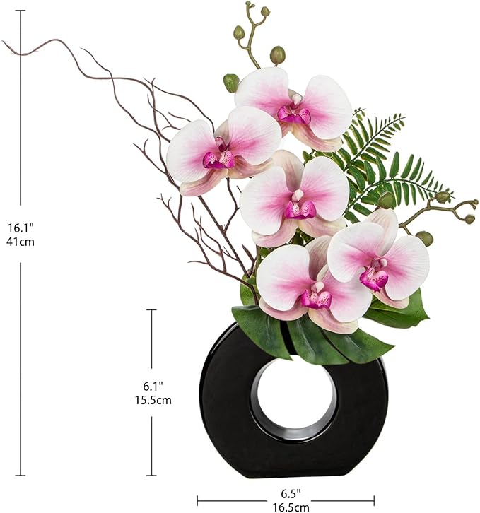 Briful Pink Orchid Fake Flowers - Image 2