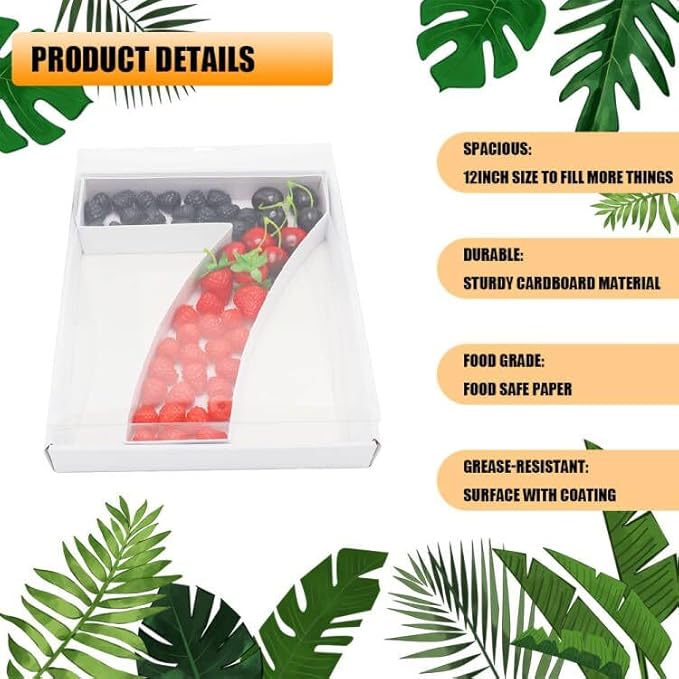 12" Fillable Cardboard Number Charcuterie Gift Cupcake Box - Image 3