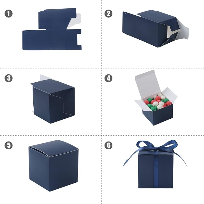 COTOPHER 60pcs Small Gift Boxes, Favor Boxes 2x2x2 inches Paper Gift Boxes - Image 7