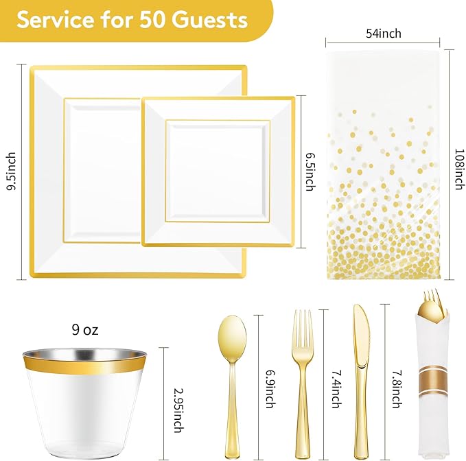 Goodluck 352 Piece Gold Dinnerware Set - Image 4