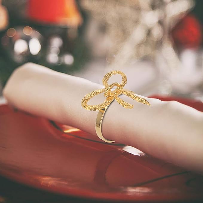 Pack of 18 Napkin Rings Alloy Hollow Out Flower Napkin Holder Dinning Table - Image 2