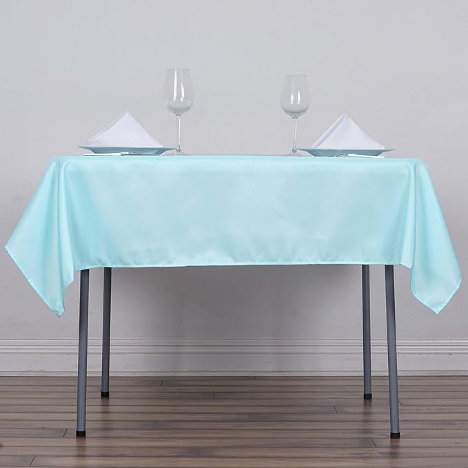 Efavormart 54x54 Light Blue Wholesale Linens Seamless Polyester Square Linen - Image 3