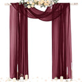Socomi Wedding Arch Draping Fabric 29" x 20Ft 2 Panels Burgundy Sheer Outdoor by Socomi
