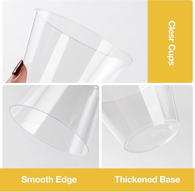 Goodluck 50PCS 9oz Clear Plastic Cups - Image 3