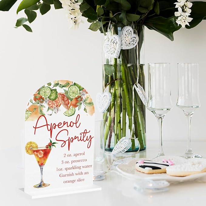 Aperol Spritz Decor Sign for Wedding Acrylic Arch Wedding Bridal Shower Baby - Image 4