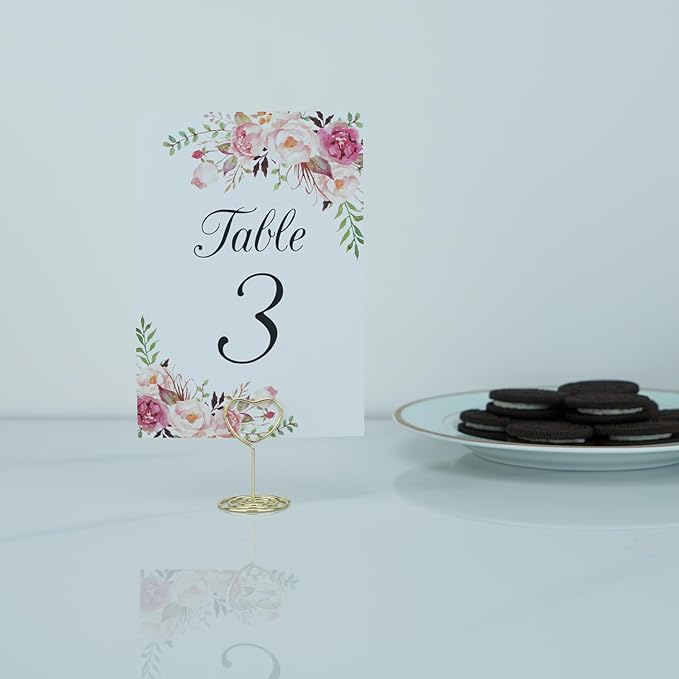 20PCS Mini Table Number Holders, Heart Shaped Place Card Holder, Premium Photo - Image 6