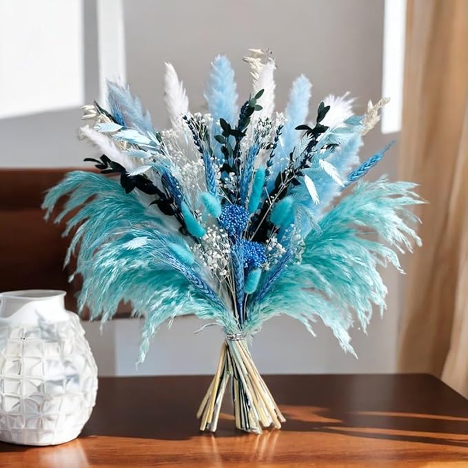 Blue Dried Flowers Bouquet by Mifgra