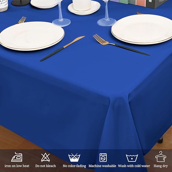 10 Pack Royal Blue Tablecloth 60 x 126 Inch Polyester Table Cloth - Image 7
