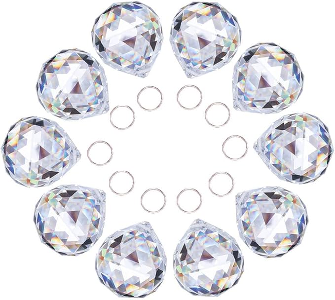 Crystalsuncatcher 10pcs Crystal Glass Ball Chandelier Prisms Pendants Parts by HDCRYSTALGIFTS