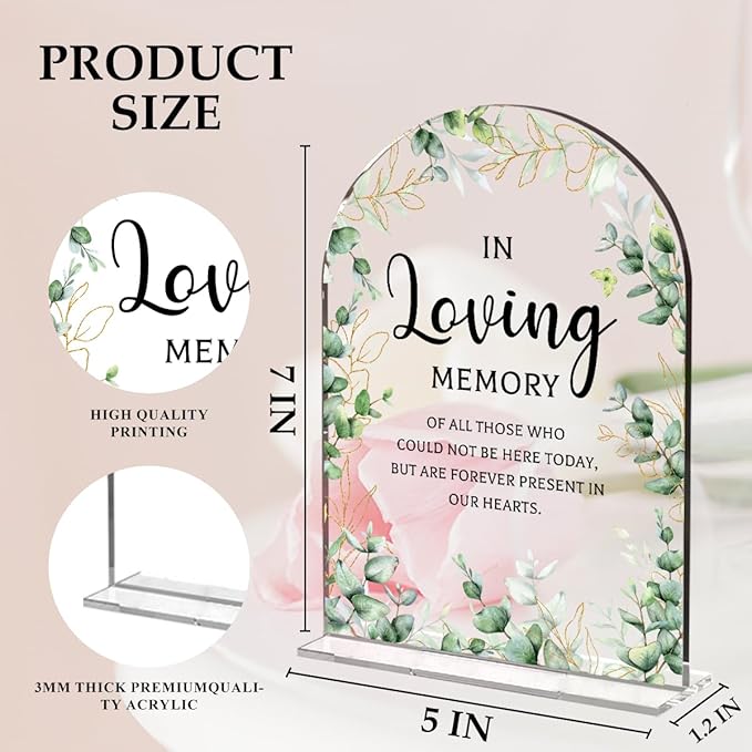 Wedding Memorial Sign，In Loving Memory Wedding Sign，Weddings Supplies 5x7 Inch - Image 2