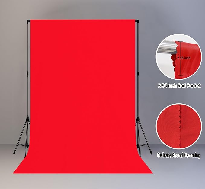 6x9FT Solid Red Screen Backdrop Background - Image 2