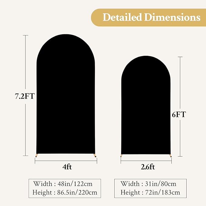 Black Arch Backdrop Cover for Wedding, Birthday Party Decor, Chiara Backdrop - Image 5