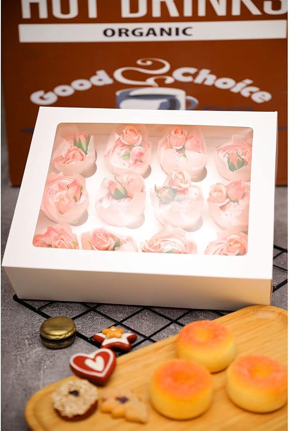 Bakepacker Auto-pop up 12 Cupcake Containers 6-Packs White Cupcakes Carrier - Image 6