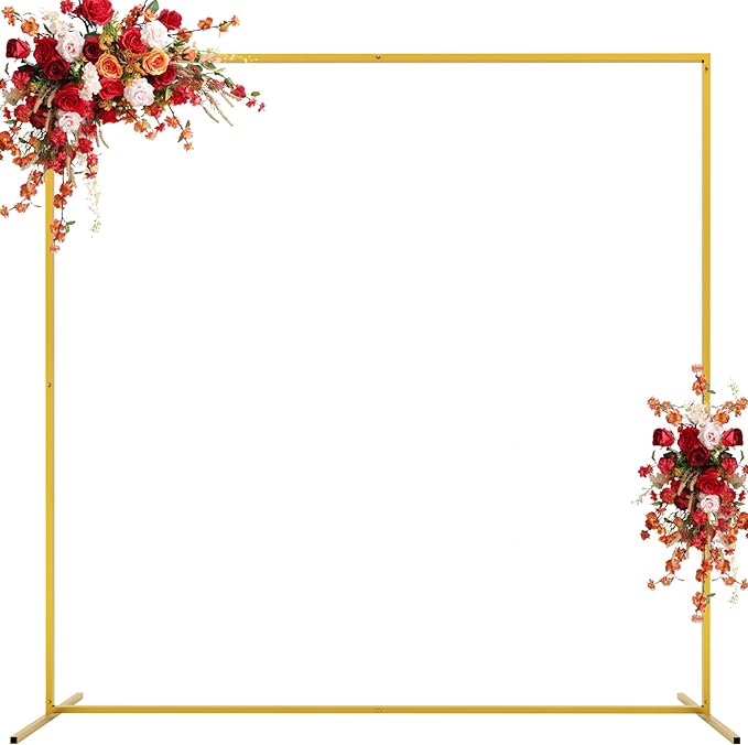 Asee'm 6.6FTx6.6FT Gold Wedding Arch Backdrop Stand Square Metal Rectangular by Aseem
