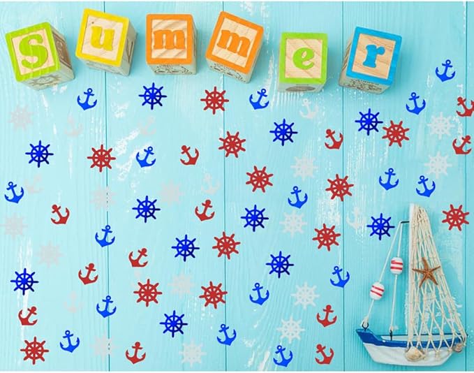 Confetti Anchor Rudder Party Favor Table Metallic Foil Party Decoration - Image 4