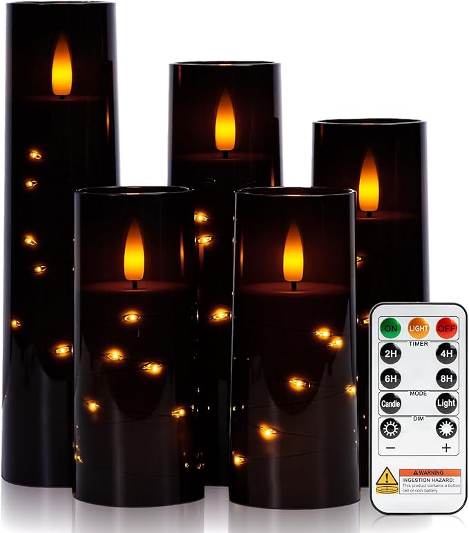 Raycare Flameless Candle with Remote Timer – 5 Flickering Acrylic Battery by Raycare