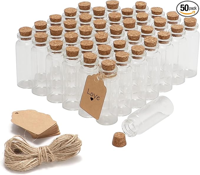 50 Pcs 20ml Mini Glass Bottles by Betrome