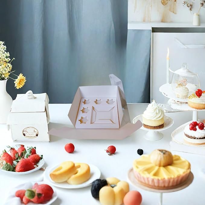 Bento Cake and Cupcake Box 10 sets 6-inch Cake and 5 Cupcakes Box Cake Box - Image 4