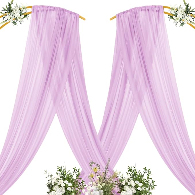 MLMC Lilac Purple Wedding Arch Draping Fabric 1 Panel 29" x 20 FT Extra Long - Image 4