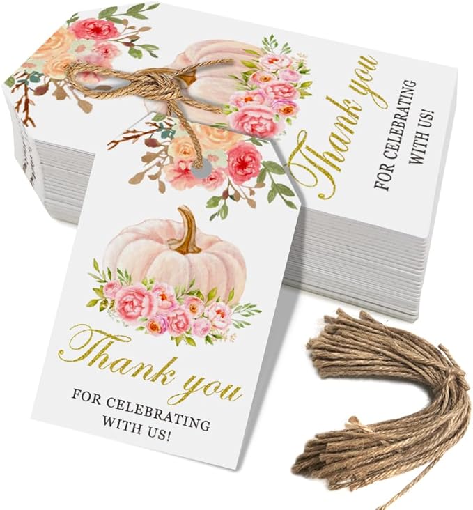 50 Pink Pumpkin Gift Tags by Aukolass