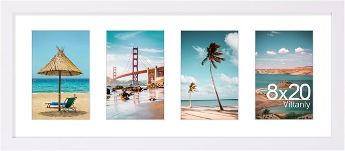 Vittanly 8x20 Collage Picture Frame, Displays 4Pcs 4x6 Pictures by Vittanly