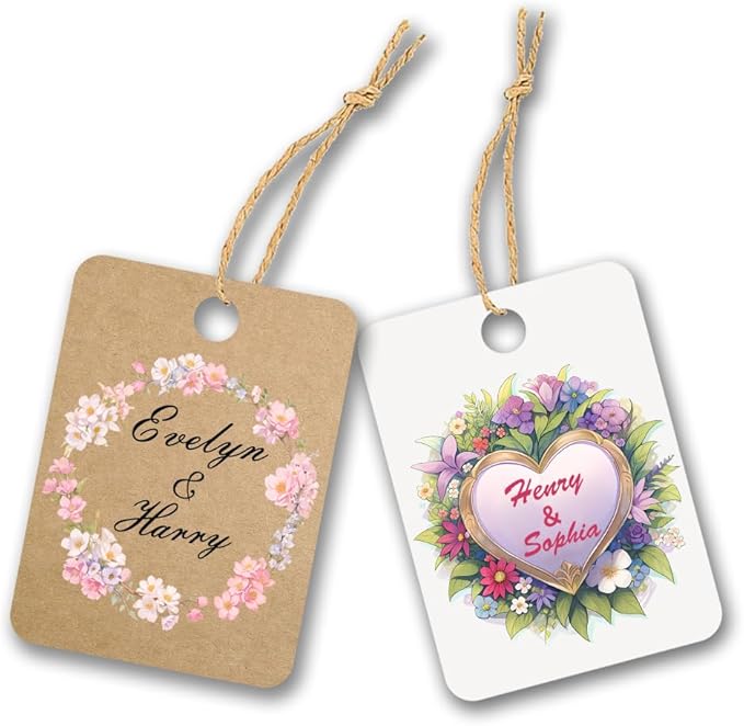 Custom Gift Tag, Personalized Favor Label, Kraft Wrapping Decoration, Wedding - Image 2