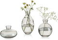 Bud Vases 3Pcs/Set Small Vases Handmade Cute Gray Small Vases by Glasseam
