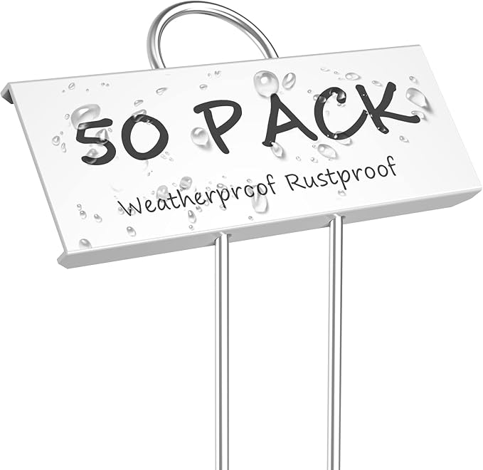 STARTOSTAR 50-Pack Metal Plant Labels, 10.6" Garden Markers Reusable Nursery by STARTOSTAR
