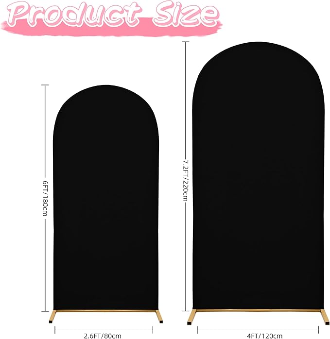Wedding Arch Covers Arch Backdrop Cover Arch Stand Covers 7.2FT 6FT Set of 2 - Image 5