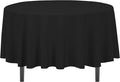 LinenTablecloth 90-Inch Round Polyester Tablecloth Black by LTCLINENS