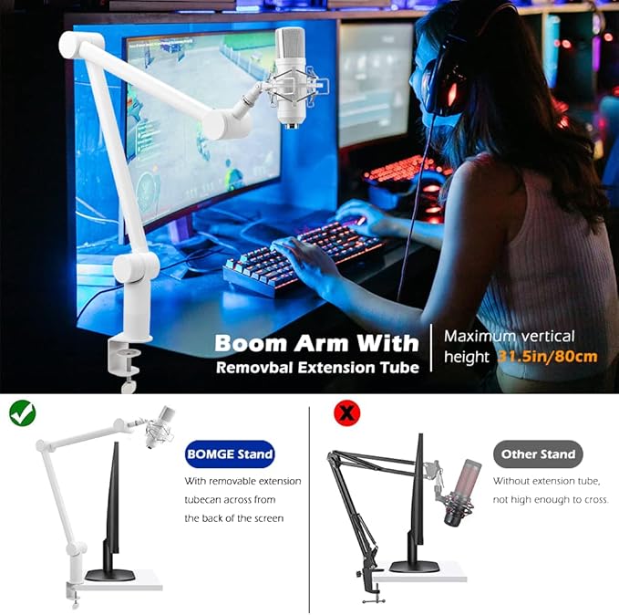 BOMGE Boom Arm Mic Stand - Image 3