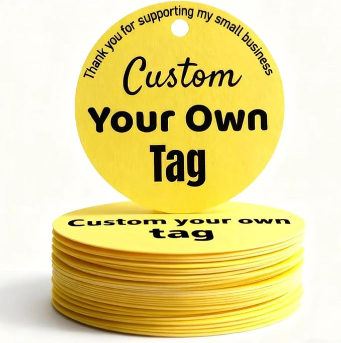 54-108 Pack Custom Hang Tag Personalized Name Paper Tags Customize Any Logo by Wennikids