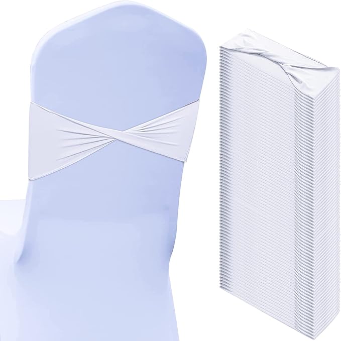 Kinlop 50 Pcs Spandex Chair Sashes Bows Chair Bands Slider Sashes by Kinlop
