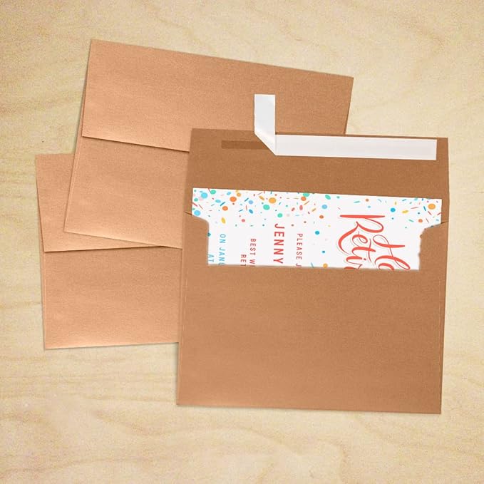 LUXPaper A7 Invitation Envelopes | Peel & Press | 5 1/4" x 7 1/4" | Copper - Image 7