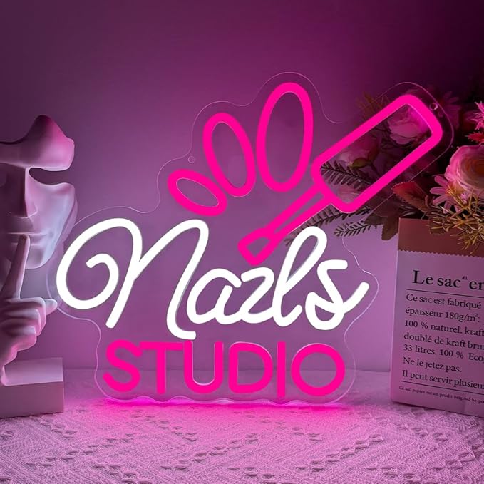 Nail Room Neon Sign, Backdrop for Business Lash Salon Beauty Room Bar by BEISKAFNVSZ
