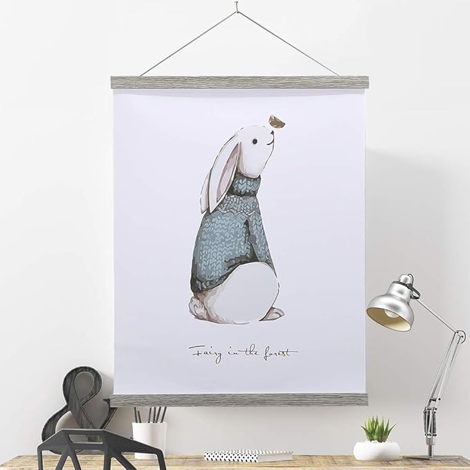 Magnetic Poster Hanger, 40x27 40x30 40x60 Poster Frame Wood Wooden Magnet Print - Image 7