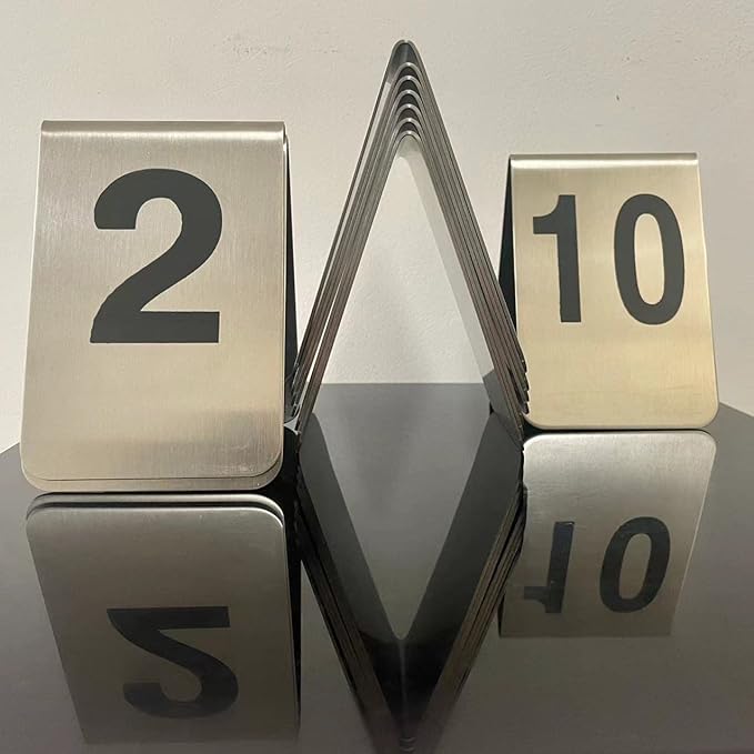 Metal Place Cards Stackable Tent Style Table Numbers, Place Card Holders - Image 2