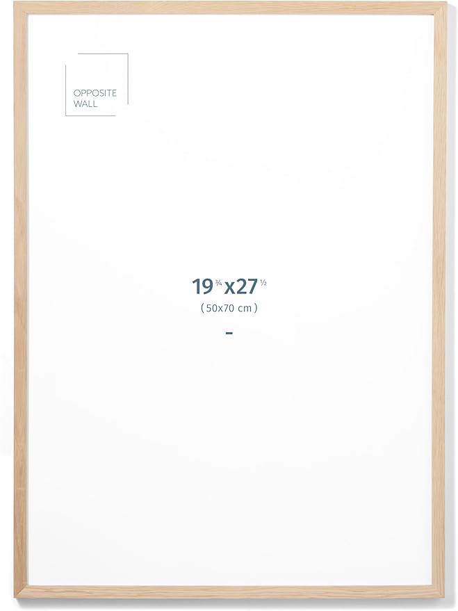 Opposite Wall - 50x70 cm - Natural Solid Oak Wood Picture Frame - Lightweight by OppositeWall