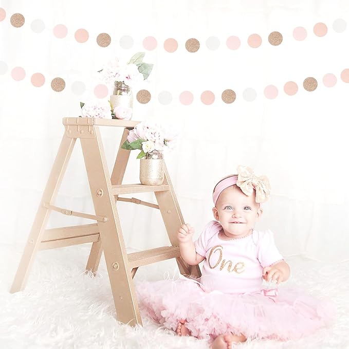 Rose-Gold Pink-White Birthday Party-Decorations Streamers - 52Ft Baby Bridal - Image 6