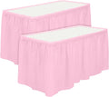 TURSTIN 2 Pieces Pink Plastic Table Skirts 14 x 29 Feet by TURSTIN