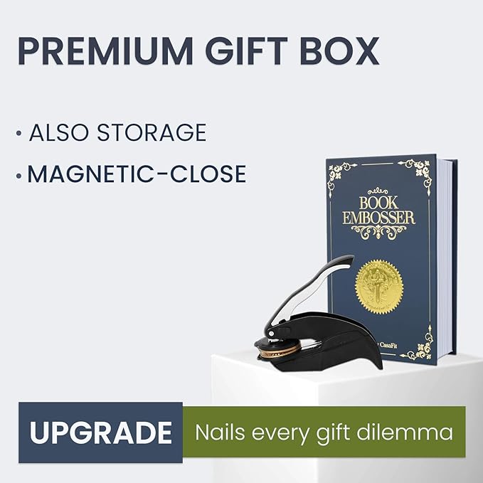 Upgraded Book Embosser Personalized | Custom Book Stamp | Storage Gift Box Set - Image 4