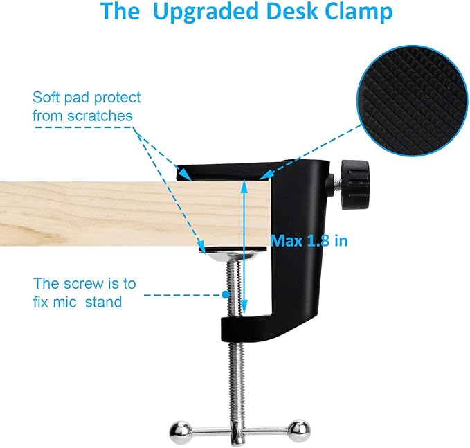 Wave 1 Microphone Stand, Professional Mic Boom Arm Stand Compatible - Image 4